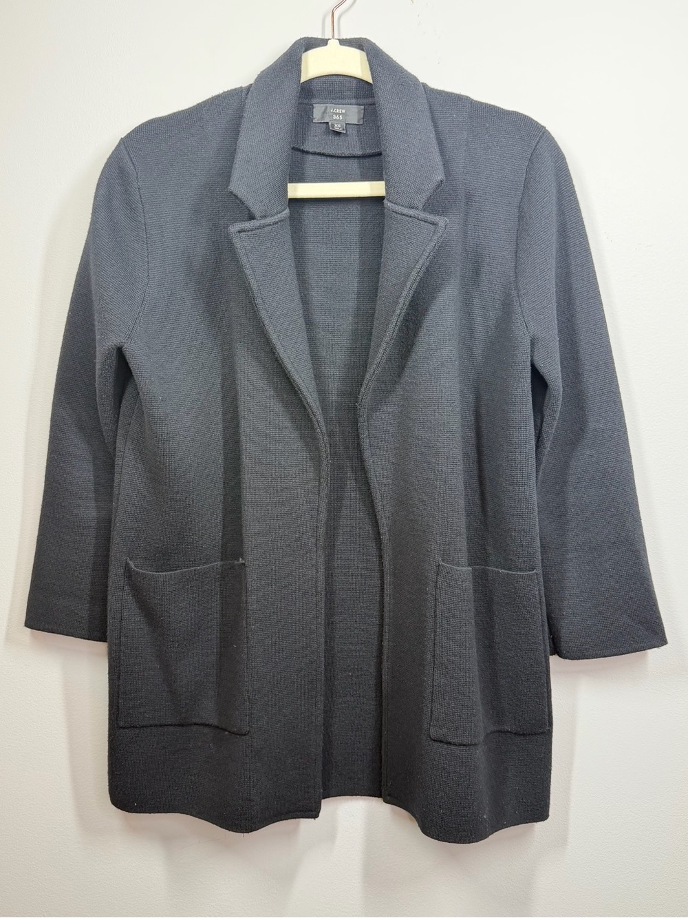 J.Crew Black Sophie Open-Front Sweater-Blazer, Size XS, Preppy, Minimalist